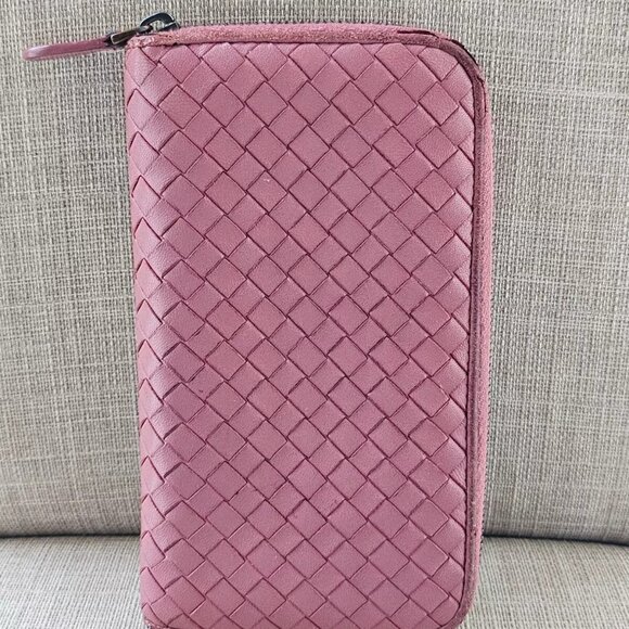 Bottega Veneta Clutch Wallet Cardholder Lambskin Zippy Zip Around Purse Italy - Picture 5 of 12